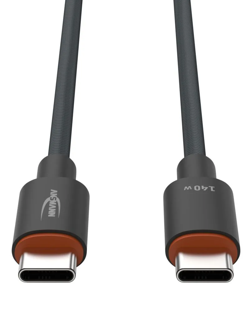 Kabel Ansmann USB-C/C, 140W, 60 cm, antracyt — zdjęcie 4