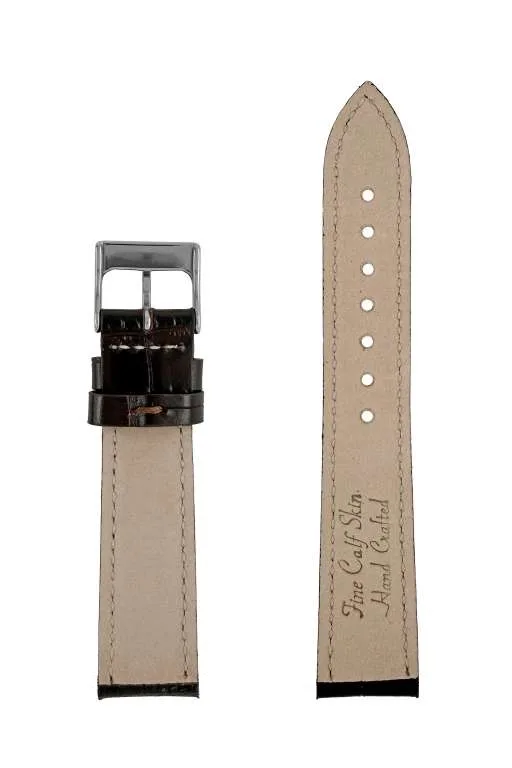 Pasek skórzany Zeppelin, ciemnobrązowy 18 mm — zdjęcie 3