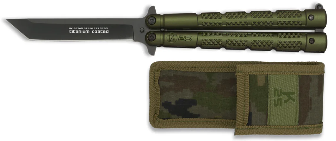 Nóż motylek K25 36249 Balisong Green — zdjęcie 2