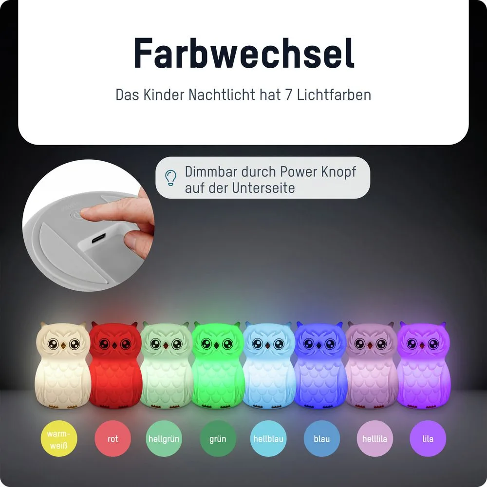 Lampka nocna Ansmann Sowa Finn aku USB-C — zdjęcie 6