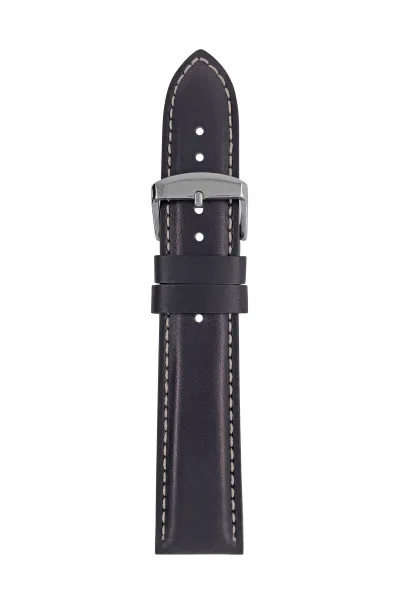 Pasek skórzany Zeppelin czarny, 22 mm — zdjęcie 1