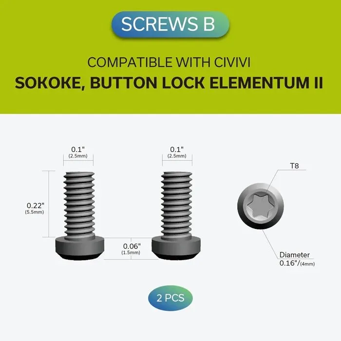 Klips CIVIVI Titanium z 2 parami śrubek — zdjęcie 6
