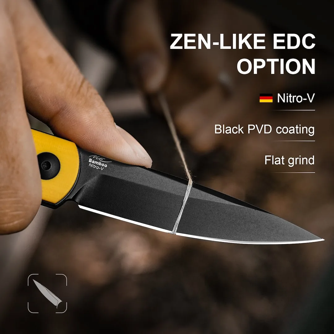 Nóż Kizer Bamboo G10 Yellow Nitro-V — zdjęcie 10