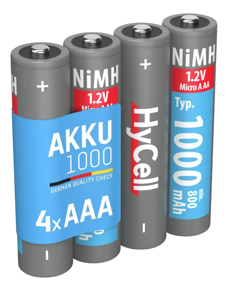 Akumulatory HyCell NiMH AAA / HR03 typ 1000, 4 szt — zdjęcie 2