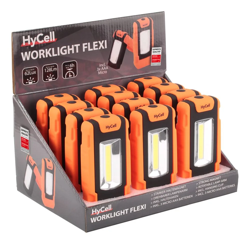 Lampa warsztatowa HyCell COB LED Flexi, 3xAAA — zdjęcie 5