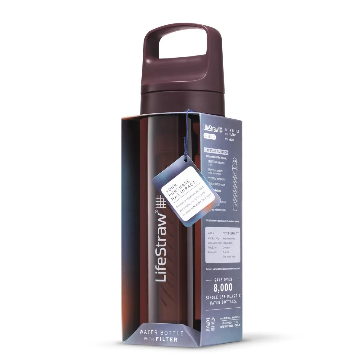 Butelka z filtrem LifeStraw Go 2.0 Merlot 650ml — zdjęcie 2