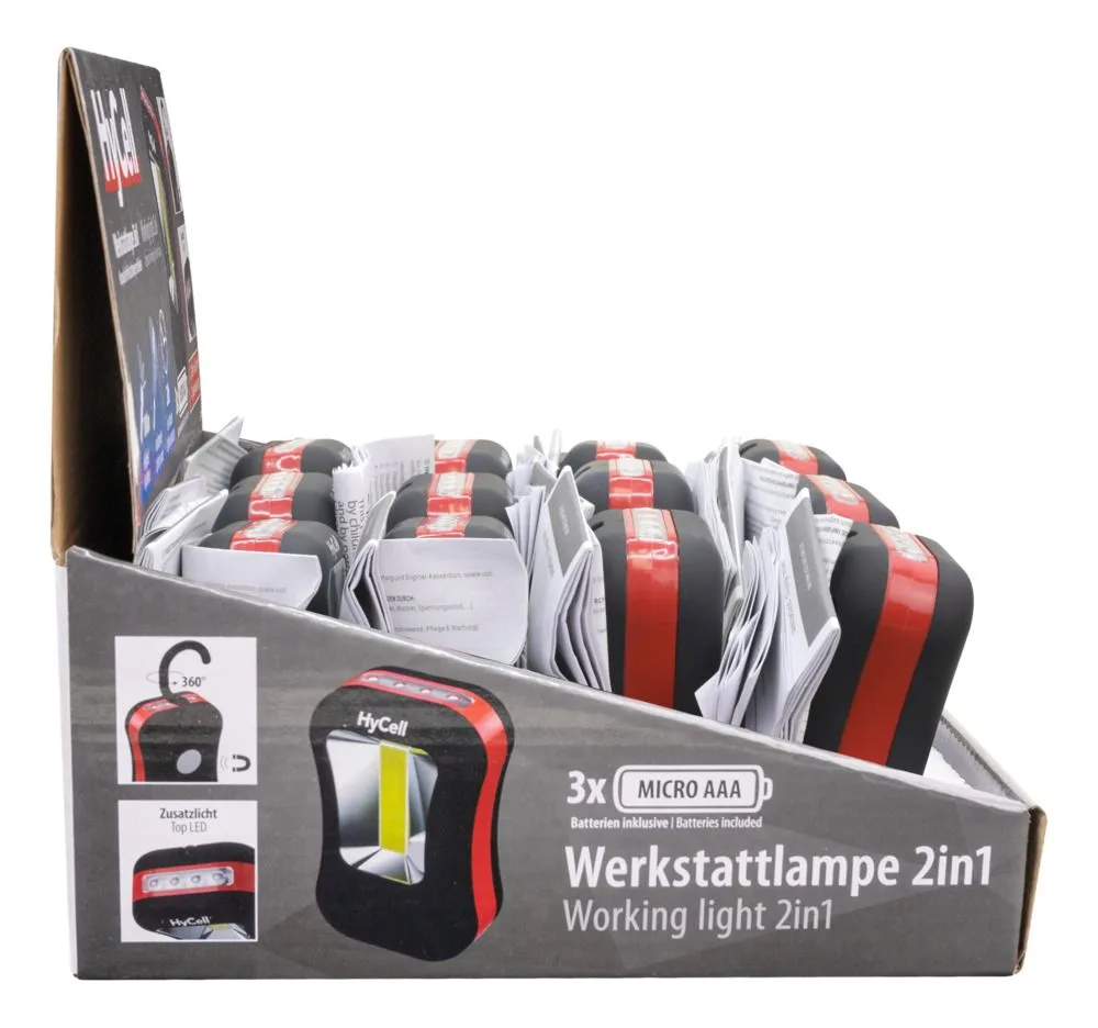 Lampa warsztatowa HyCell 2w1, 180 lm, 3xAAA — zdjęcie 5