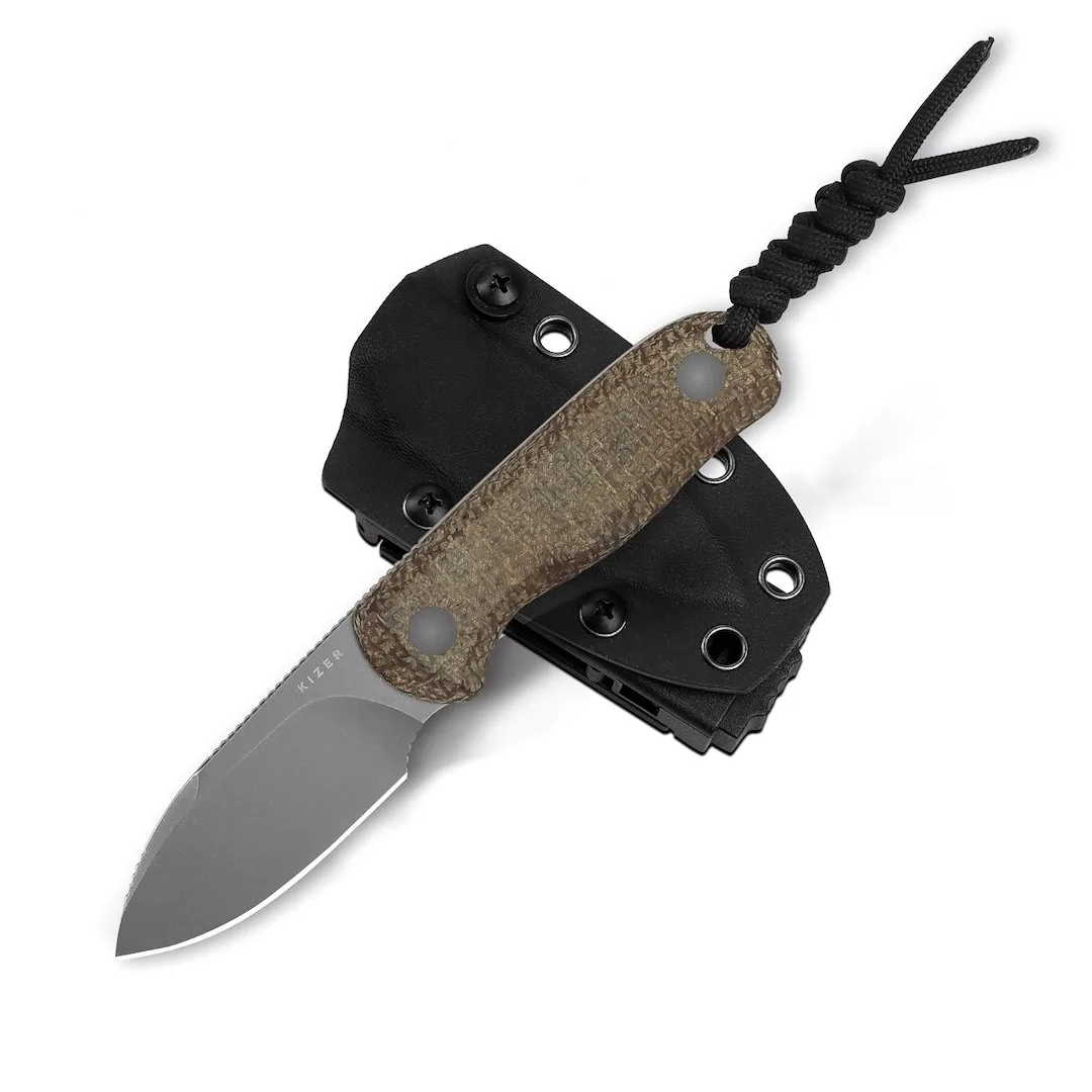Nóż Kizer Drop Bear Fix Burlap Micarta 14C28N — zdjęcie 3