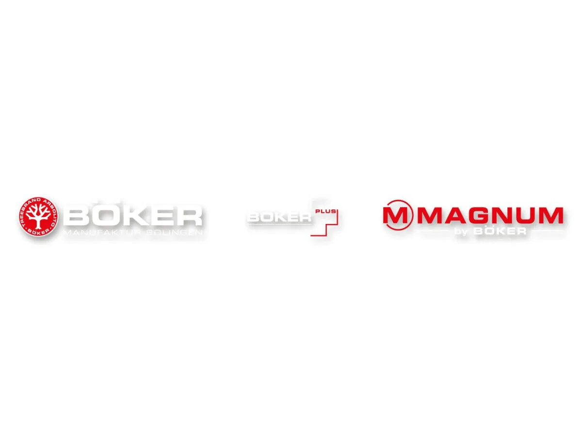 Naklejki na szybę Boker, Boker+, Magnum