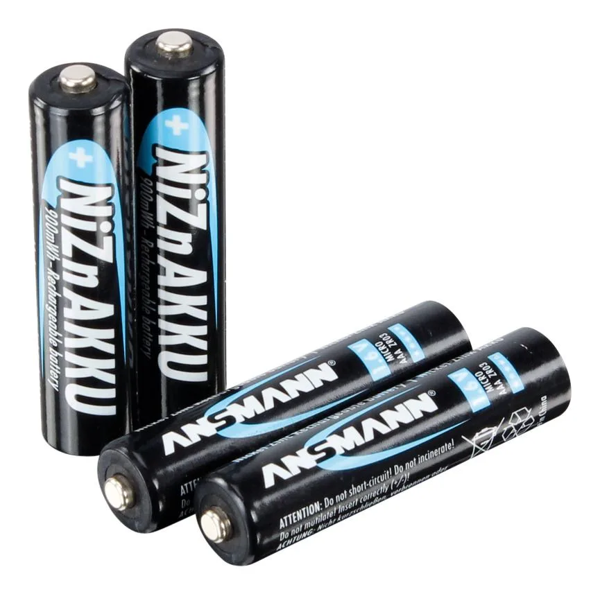 Akumulatory Ansmann NiZn AAA R03 900 mWh 1.6V 4szt — zdjęcie 2