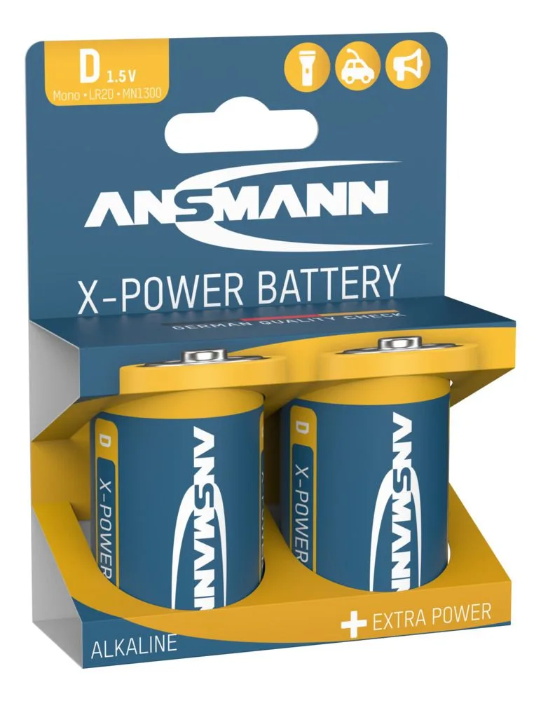 Baterie alkaliczne Ansmann X-Power D / LR20 2 szt — zdjęcie 4