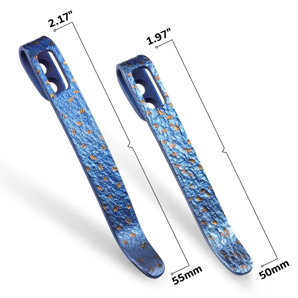 2 klipsy CIVIVI Flamed Titanium Blue/Golden 50/55 — zdjęcie 2