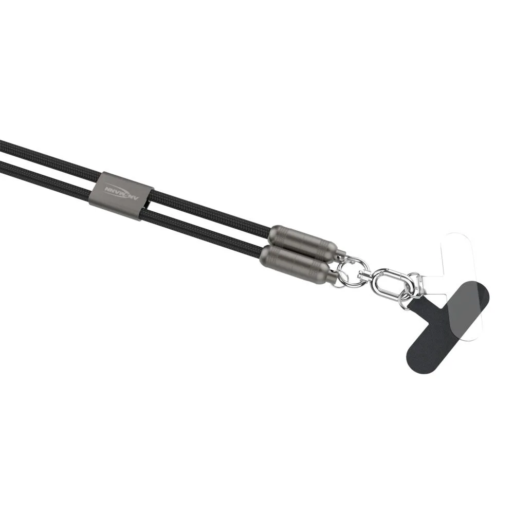 Kabel smyczkowy Ansmann USB-C/C,60W,120 cm,czarny — zdjęcie 2