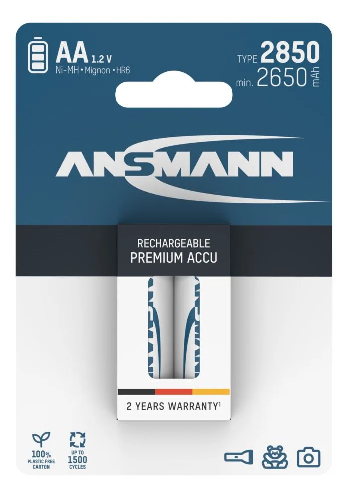 Akumulator Ansmann NiMH AA/HR6 typ 2850, 2 szt — zdjęcie 1