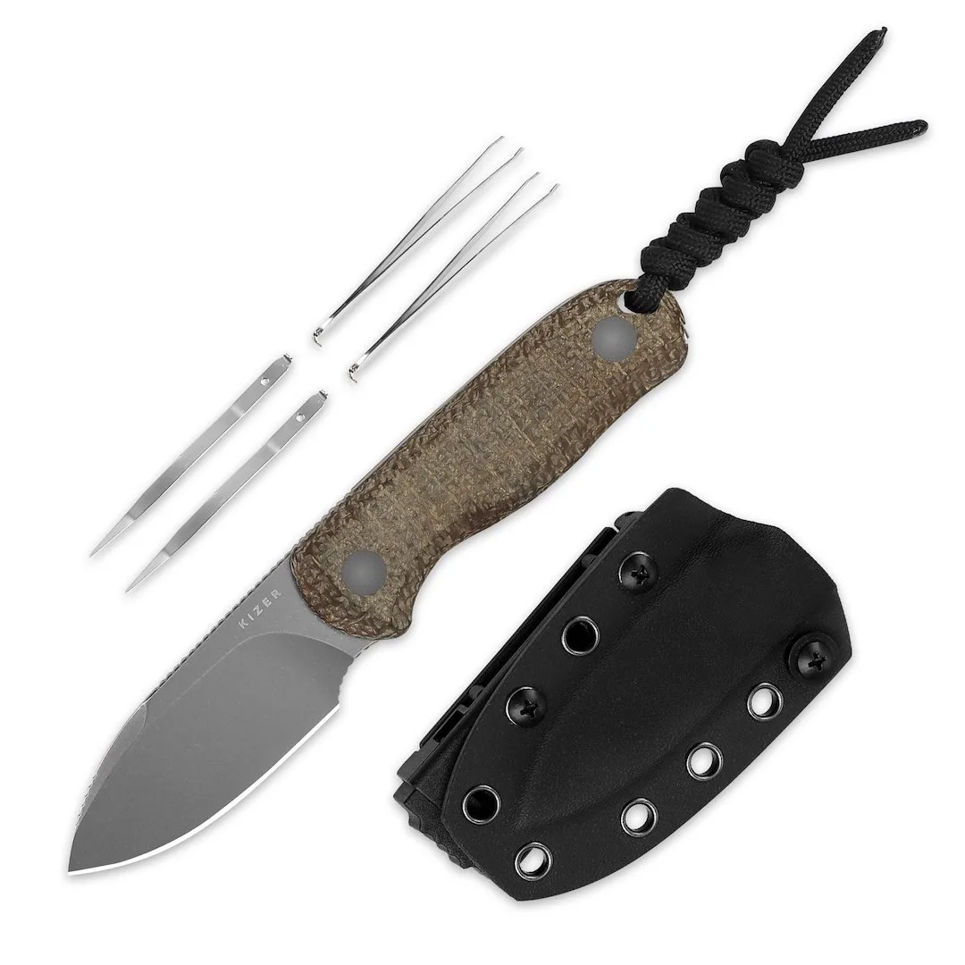 Nóż Kizer Drop Bear Fix Burlap Micarta 14C28N — zdjęcie 5
