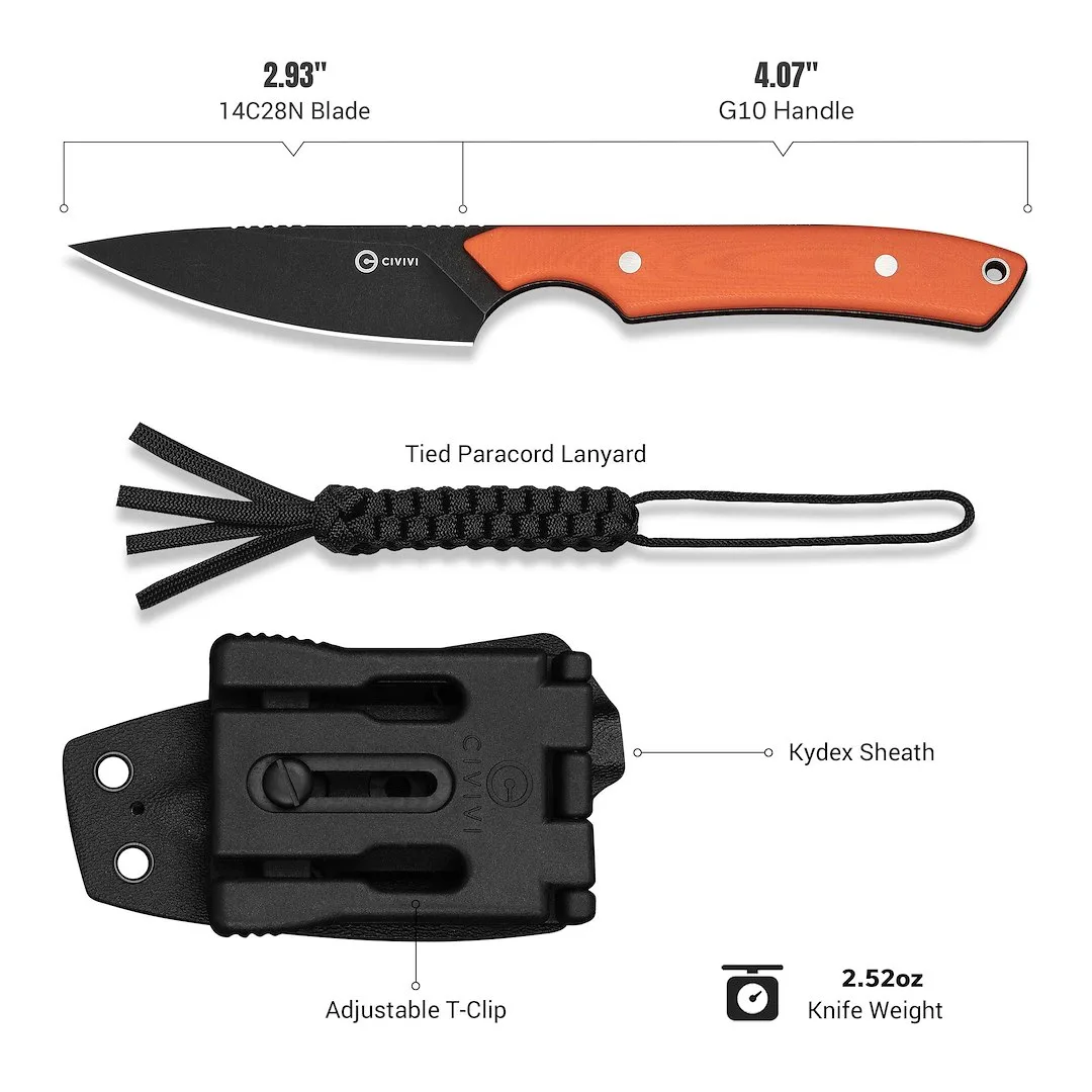 Nóż Civivi High Grass Field Fixed 14C28N OrangeG10 — zdjęcie 5