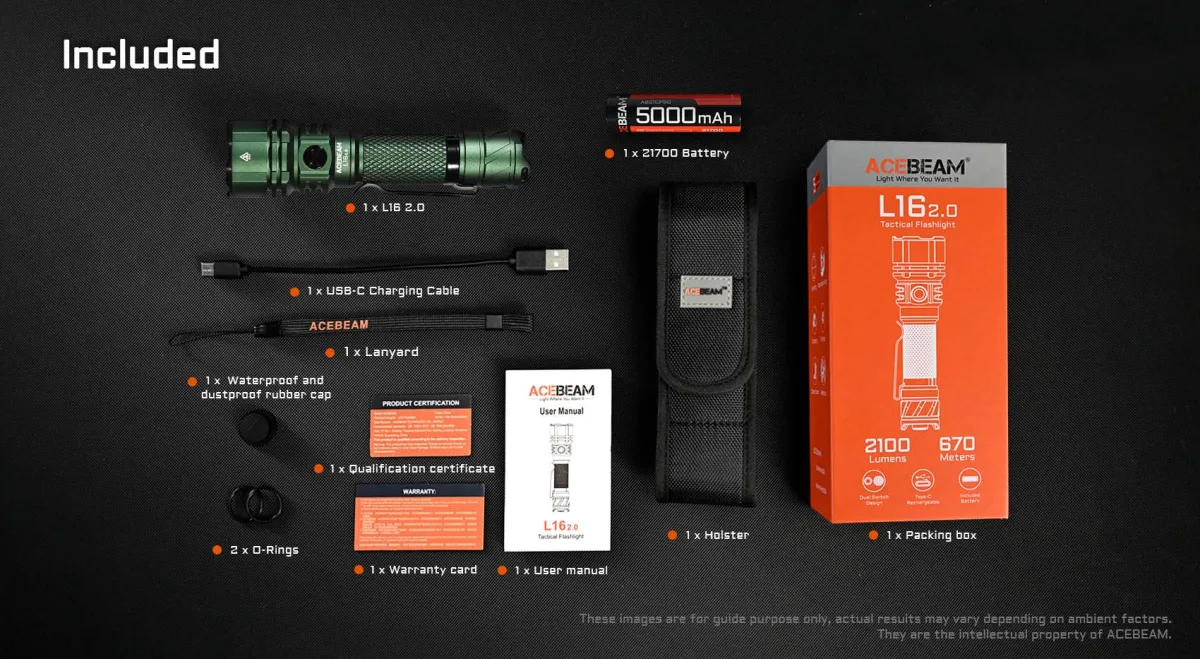 Latarka AceBeam L16 2.0 Green 2100 lm — zdjęcie 5