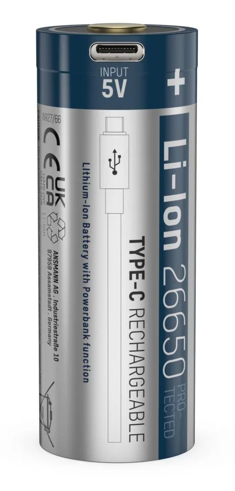 Akumulator Ansmann Li-Ion 26650 typ 5100 z USB-C — zdjęcie 3