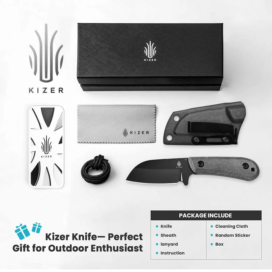 Nóż Kizer Fixed Deckhand Micarta+G10 D2 Black — zdjęcie 11