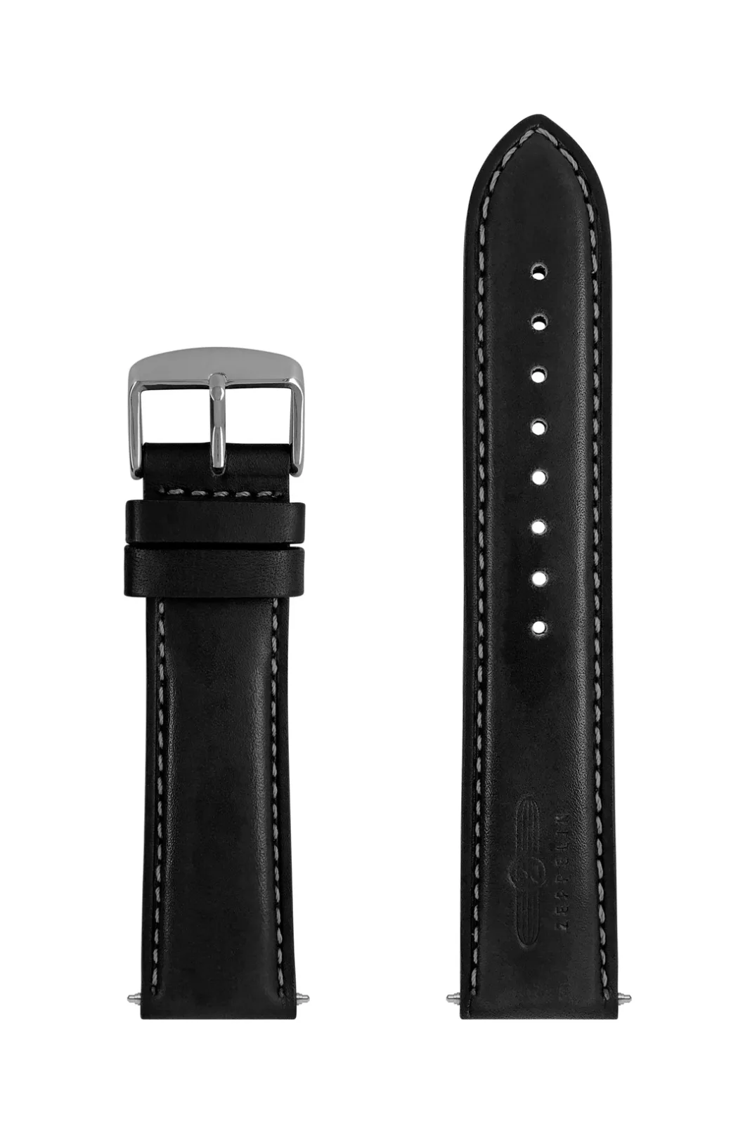 Pasek skórzany Zeppelin, czarny 22 mm — zdjęcie 2