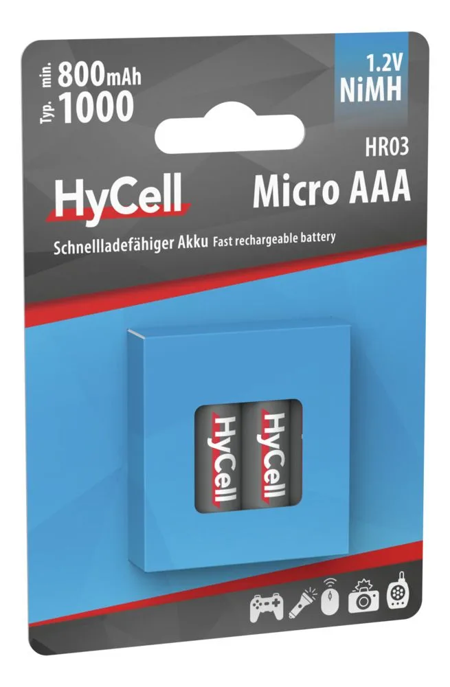 Akumulatory HyCell NiMH AAA / HR03 typ 1000, 4 szt — zdjęcie 4