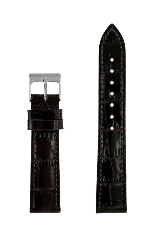 Pasek skórzany Zeppelin, ciemnobrązowy 18 mm — zdjęcie 2