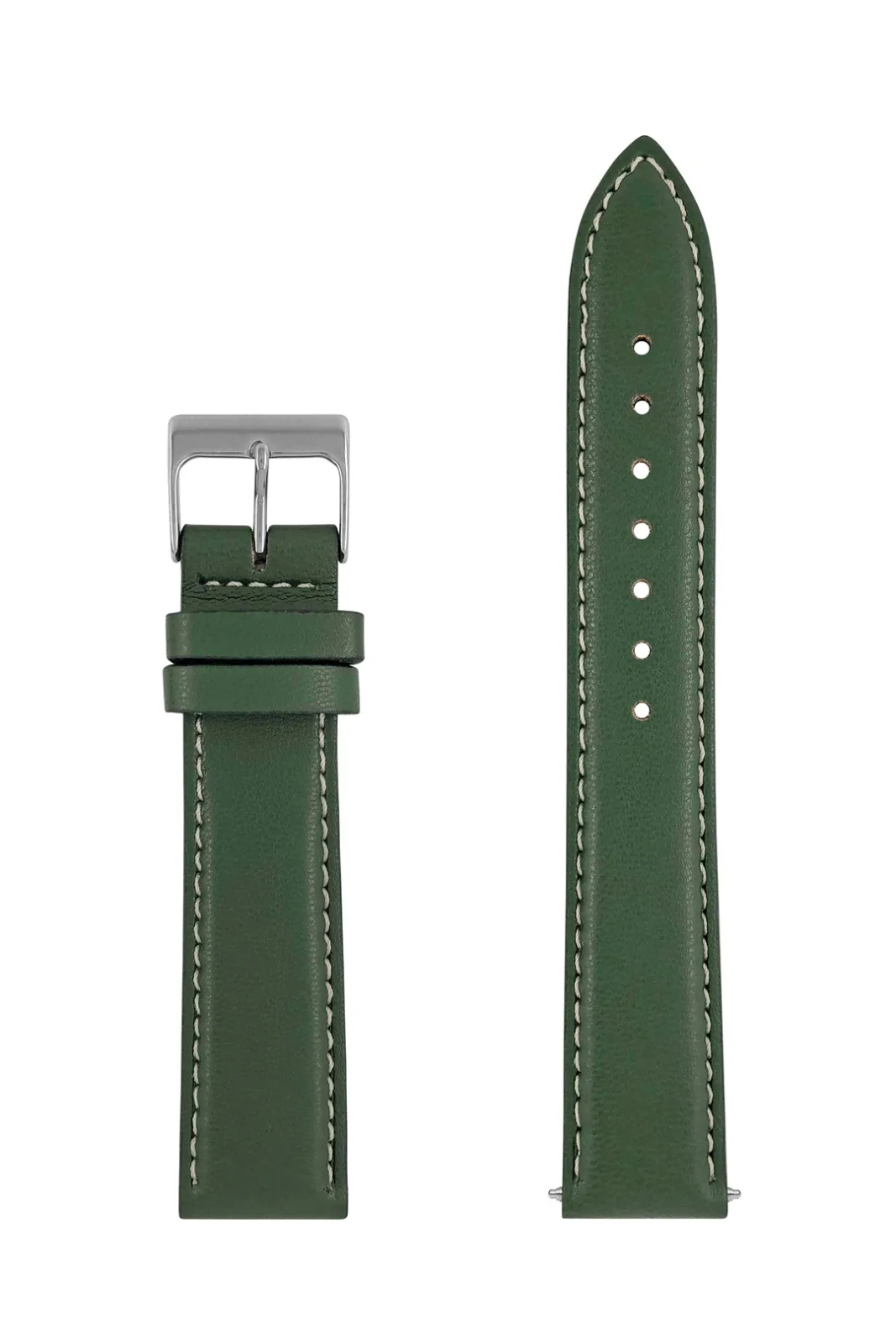 Pasek skórzany z recyklingu Zeppelin zielony, 20mm — zdjęcie 3