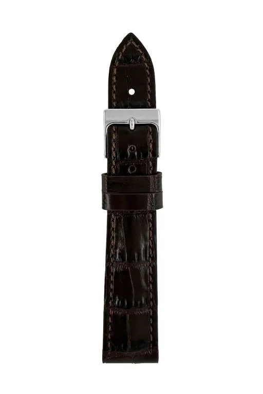 Pasek skórzany Zeppelin, ciemnobrązowy 18 mm — zdjęcie 1