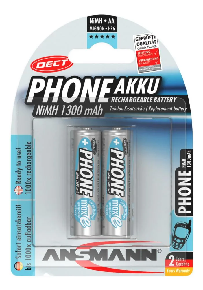 Akumulator Ansmann Dect NiMH AA/R6 1300mAh maxE 2x — zdjęcie 1