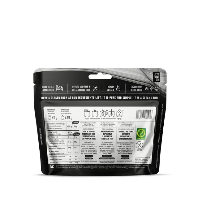 LYOFOOD Zupa brokułowo-szpinakowa kremowa 370g — zdjęcie 3