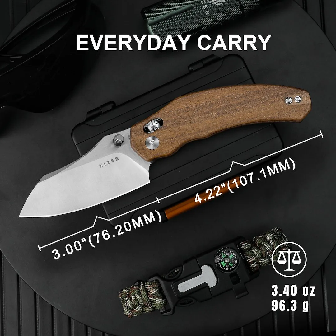 Nóż Kizer Bulldog Mkuruti Wood Nitro-V — zdjęcie 15