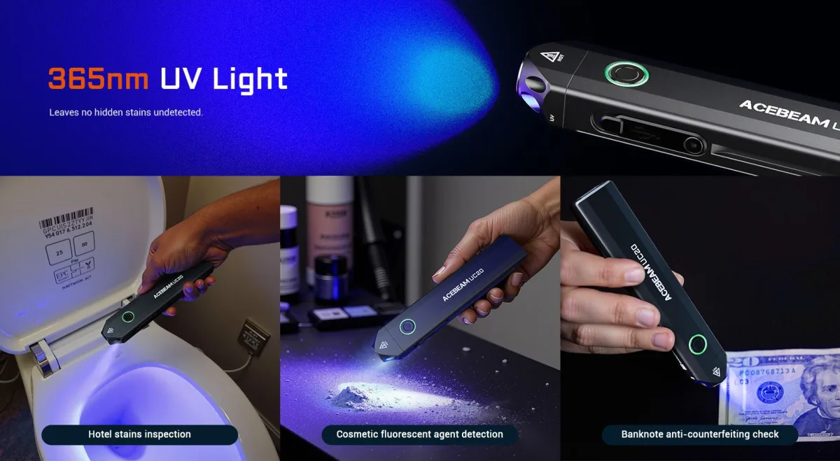 Latarka AceBeam UC20 WR UV 1000 lm USB-C — zdjęcie 6