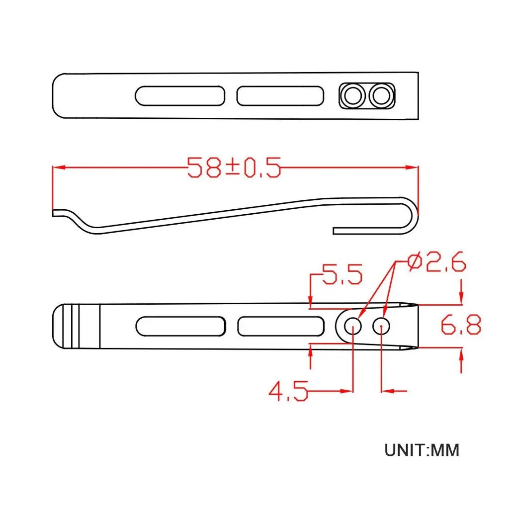 Klips CIVIVI Deep Carry Black do noża EDC CA-06A — zdjęcie 3
