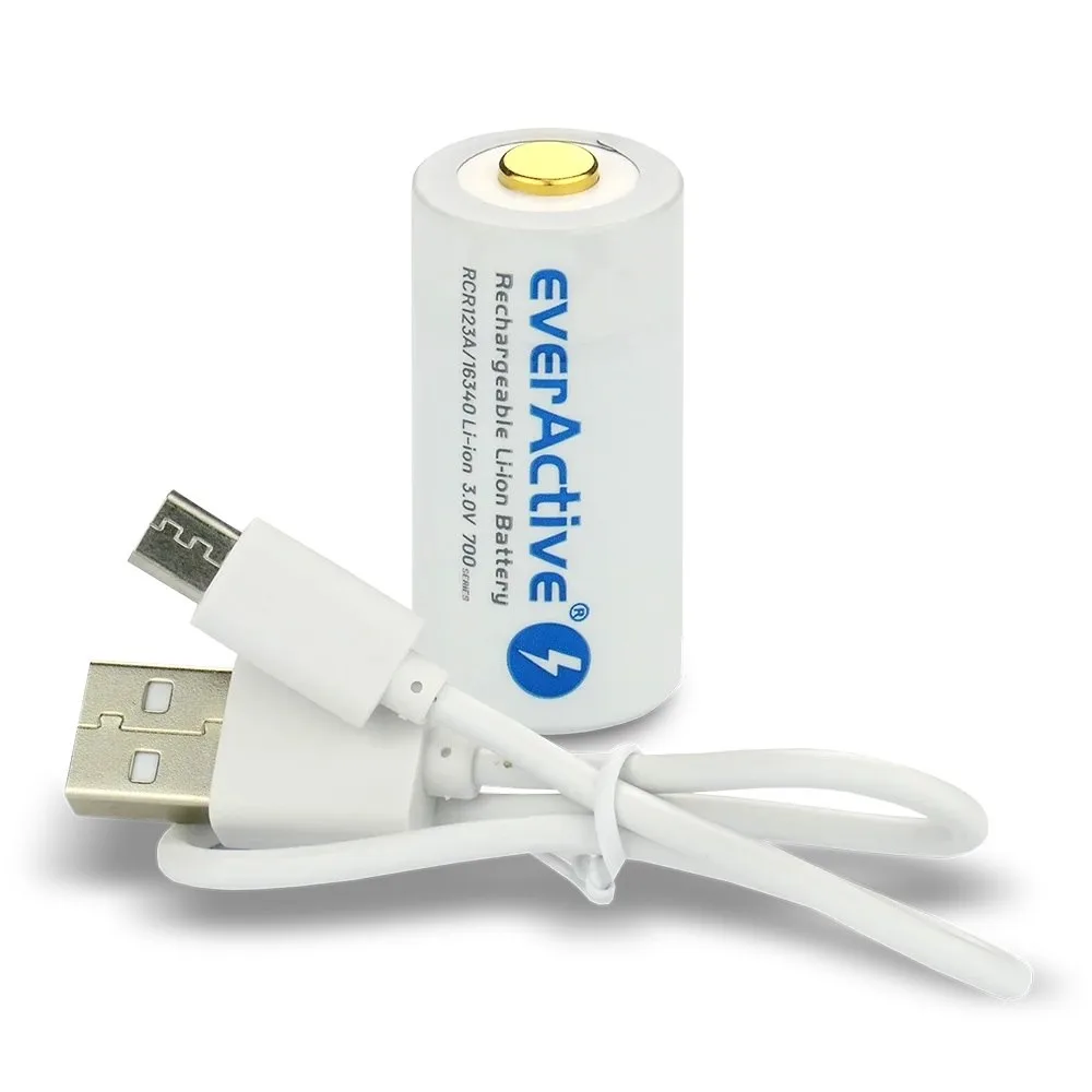 Akumulator everActive CR123A 3V Li-ion 700mAh mUSB — zdjęcie 4