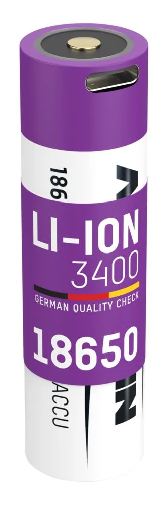 Akumulator Ansmann Li-Ion 18650 typ 3400 z USB-C — zdjęcie 2