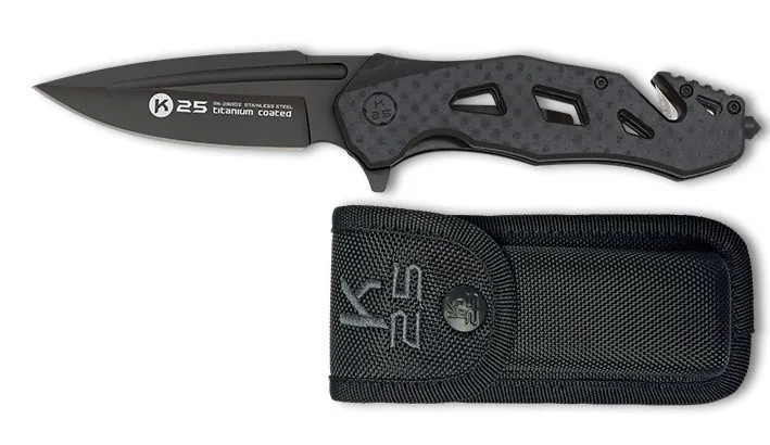 Nóż K25 25002 Tactical Black G10 CF
