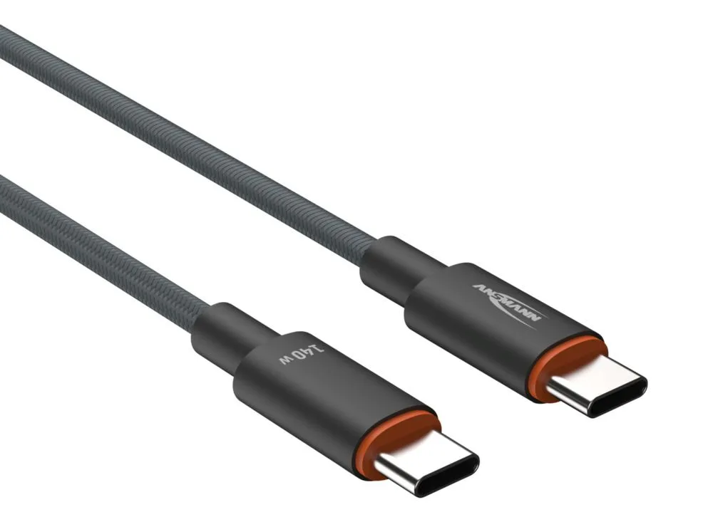Kabel Ansmann USB-C/C, 140W, 60 cm, antracyt — zdjęcie 5