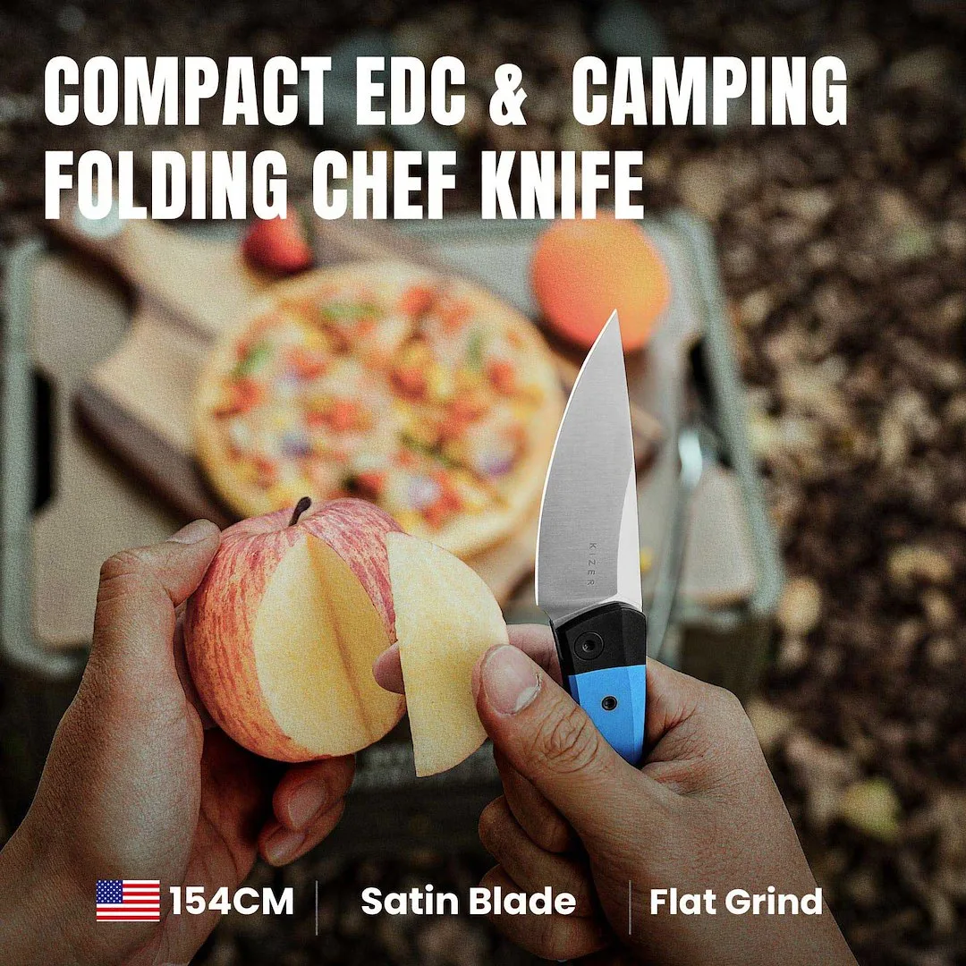 Nóż Kizer Mini Momo Blue Aluminum 154CM — zdjęcie 9