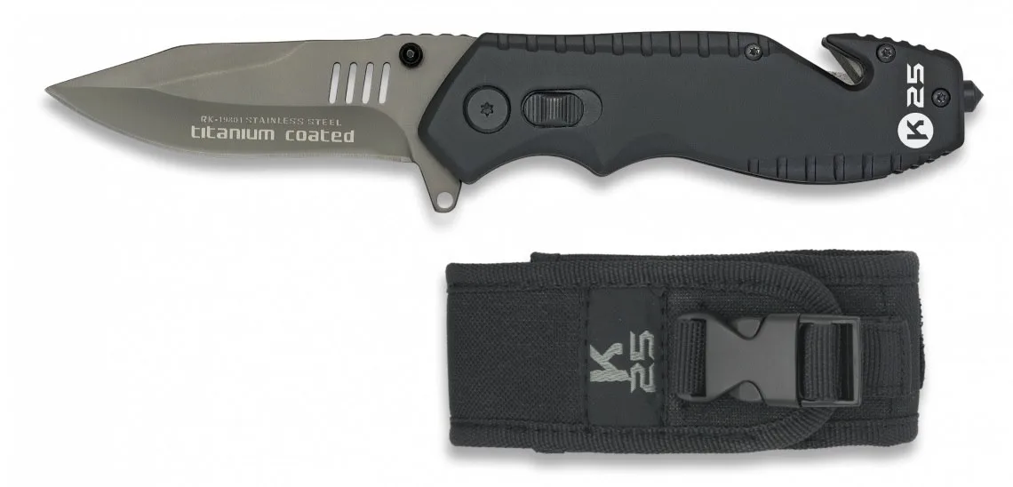 Nóż K25 19801 Tactical Black Aluminium