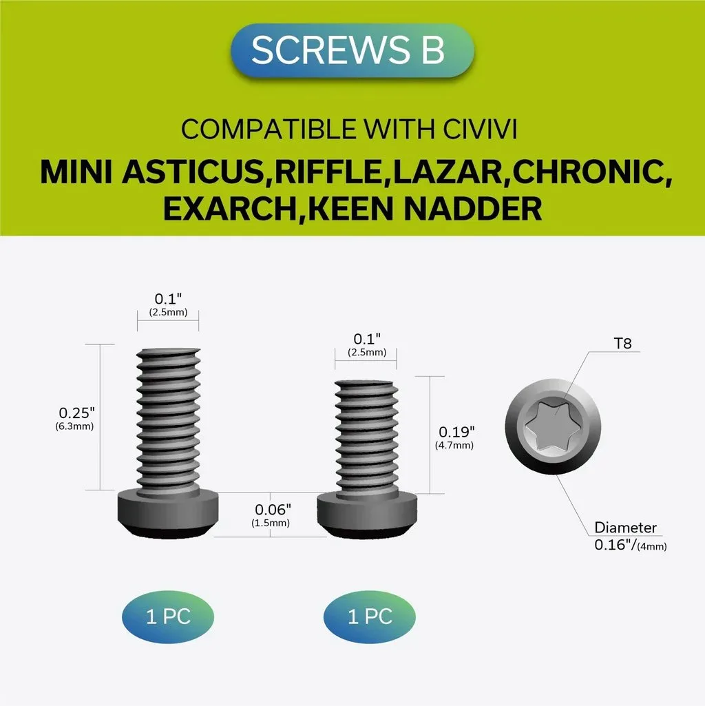 Klips CIVIVI Titanium z 6 śrubkami T001C — zdjęcie 5