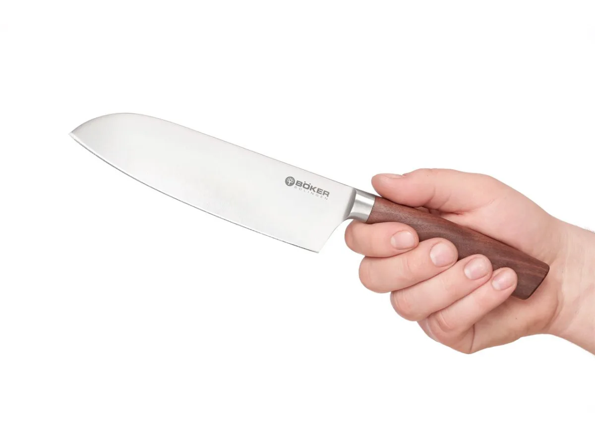 Nóż Santoku Böker Solingen Core Walnut, Kulle — zdjęcie 2