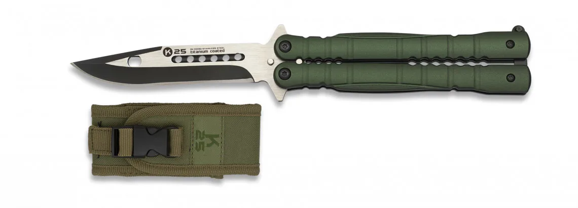 Nóż motylek K25 02130 Balisong Green — zdjęcie 2