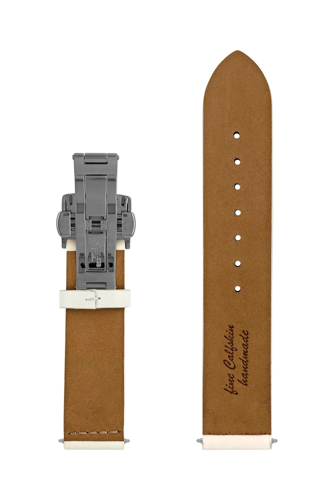 Pasek skórzany Zeppelin biały, 18 mm — zdjęcie 2