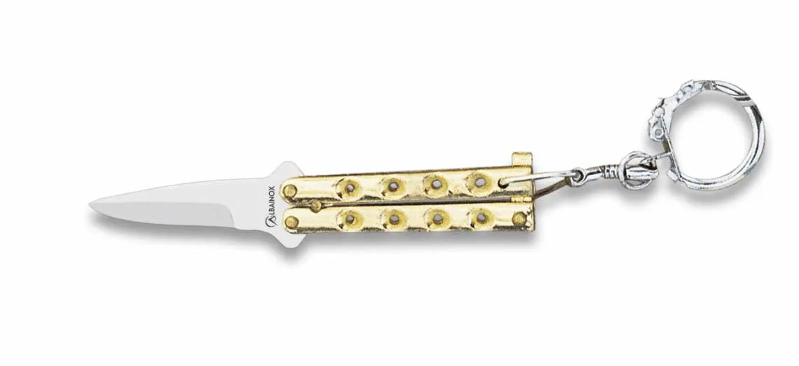 Nóż Brelok Albainox 02056-D Balisong Zamak Gold