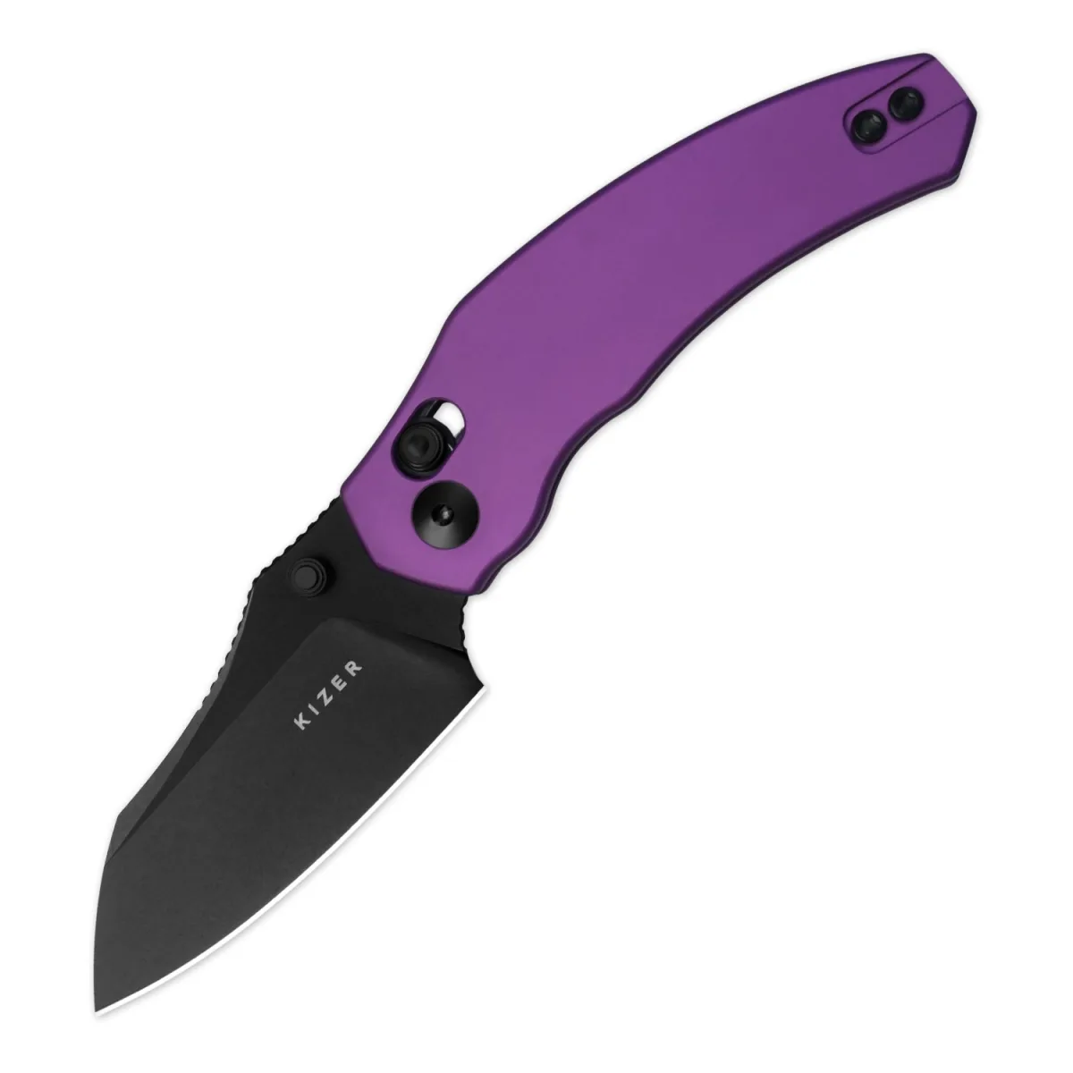 Nóż Kizer Mini Bulldog Purple Aluminum Nitro-V — zdjęcie 1