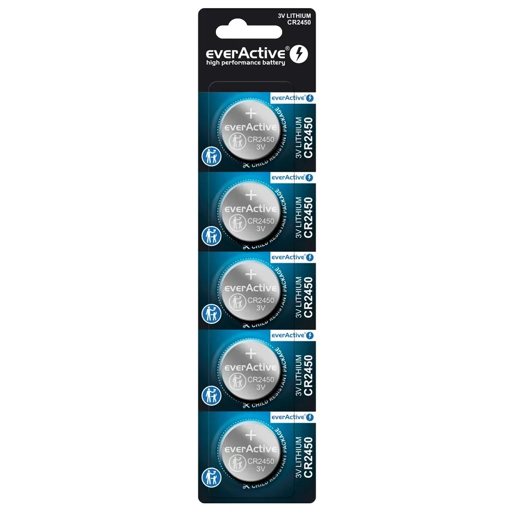 Bateria litowa everActive CR2450, 3V, 5 szt. — zdjęcie 1