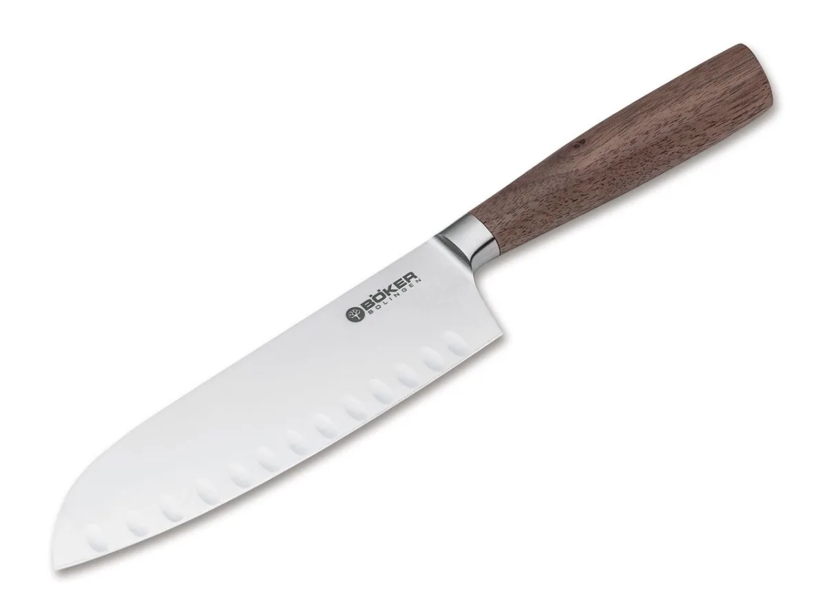 Nóż Santoku Böker Solingen Core Walnut, Kulle — zdjęcie 1
