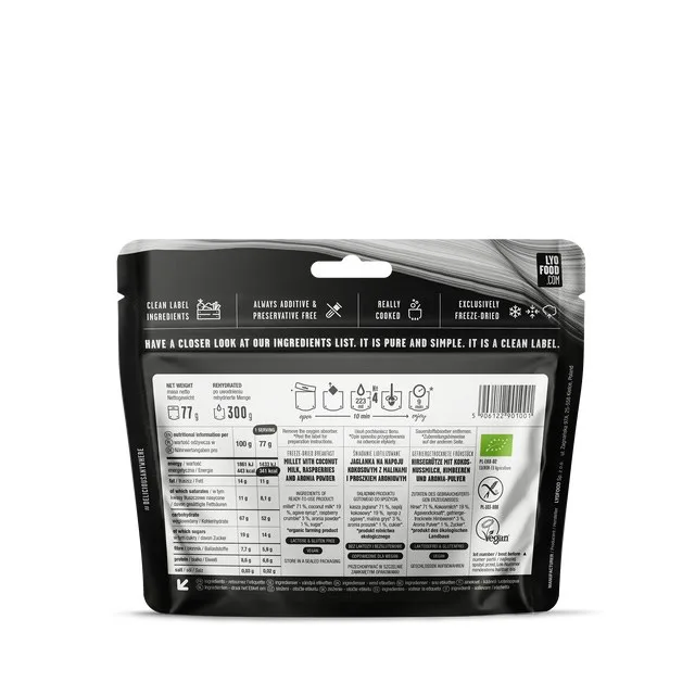 LYOFOOD EKO Jaglanka malinowo-kokosowa 300g — zdjęcie 2