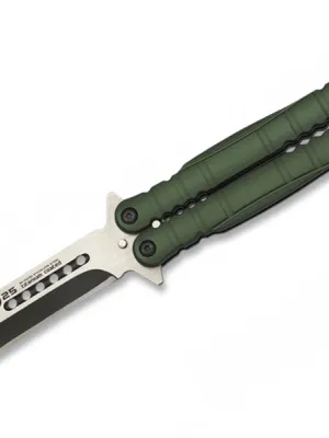 Nóż motylek K25 02130 Balisong Green
