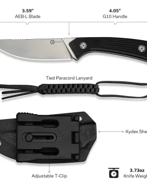 Nóż Civivi Carveth Fixed AEB-L Black G10
